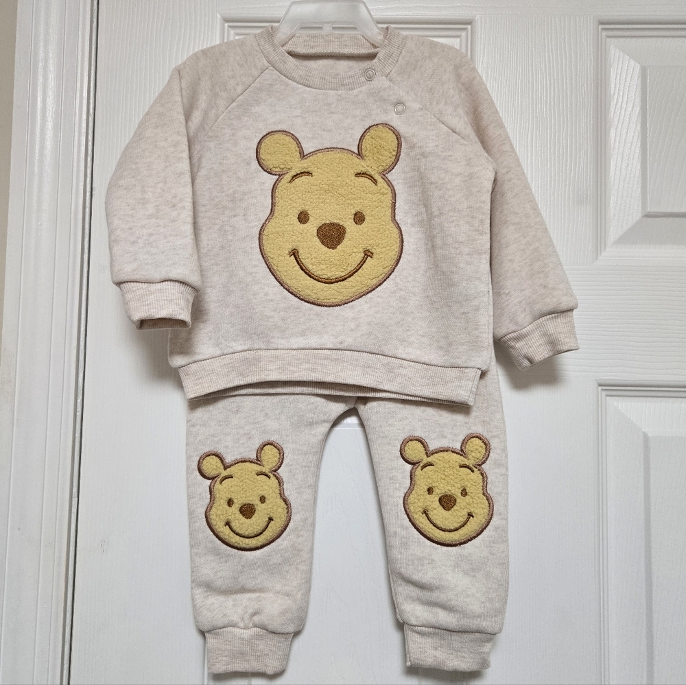 Disney Baby Winnie The Pooh Nuetral Cozy Shirt And Pants Set Size 6-9 Months Nwt